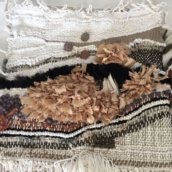 OOAK handmade woven wall hanging, earth tones. A0001 - Picture 3 of 8